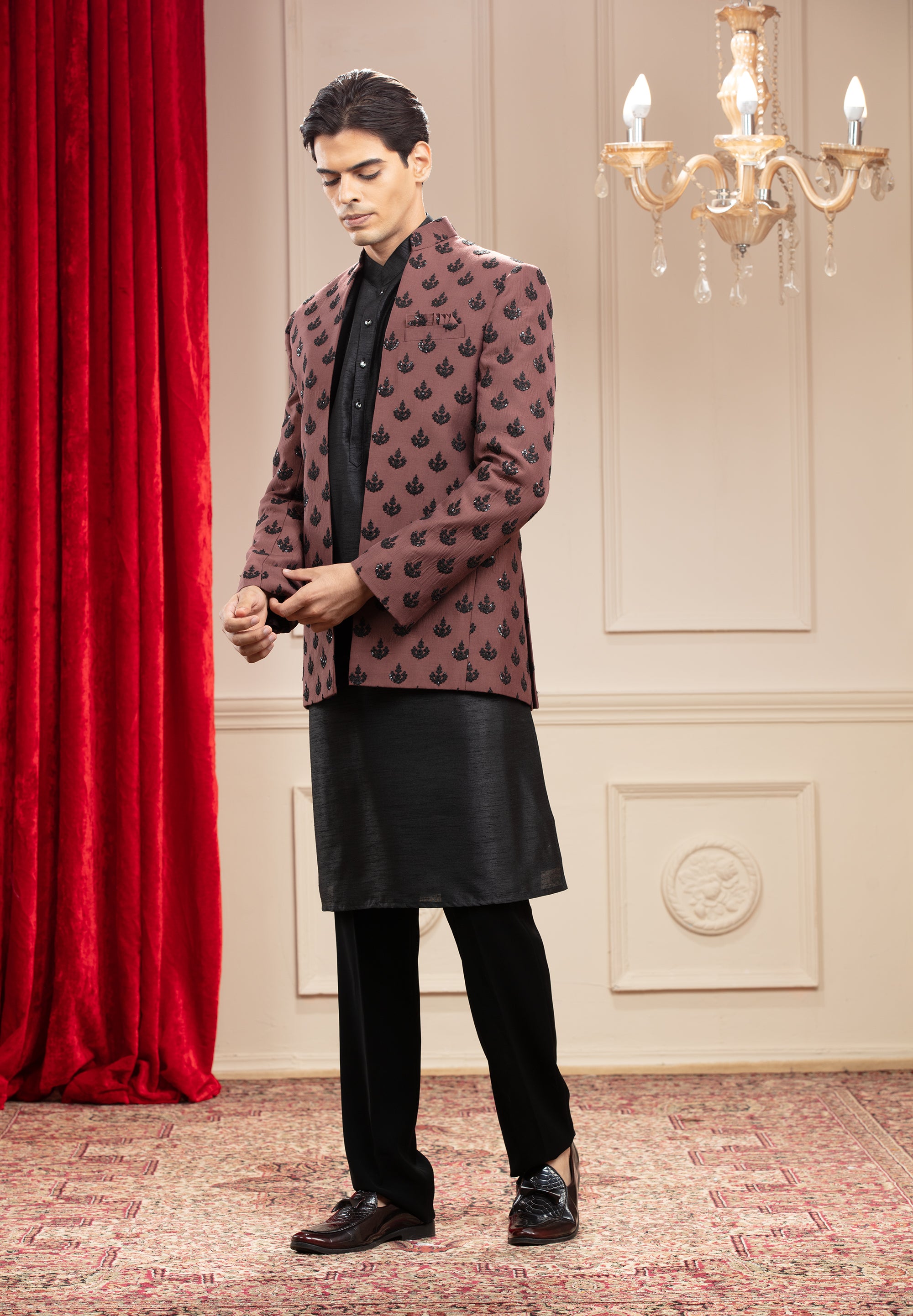 Open Jodhpuri with sequin work