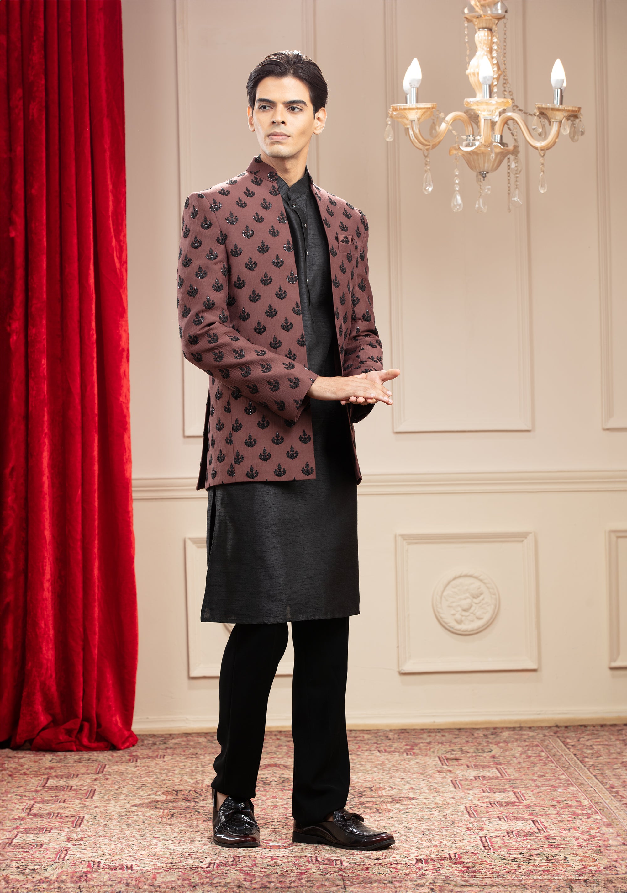Open Jodhpuri with sequin work