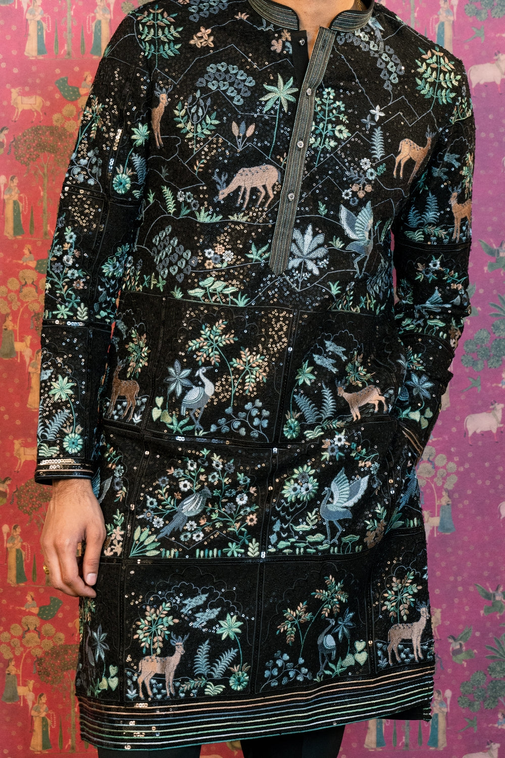 Georgette Kurta Set with Sequins and Resham Embroidery