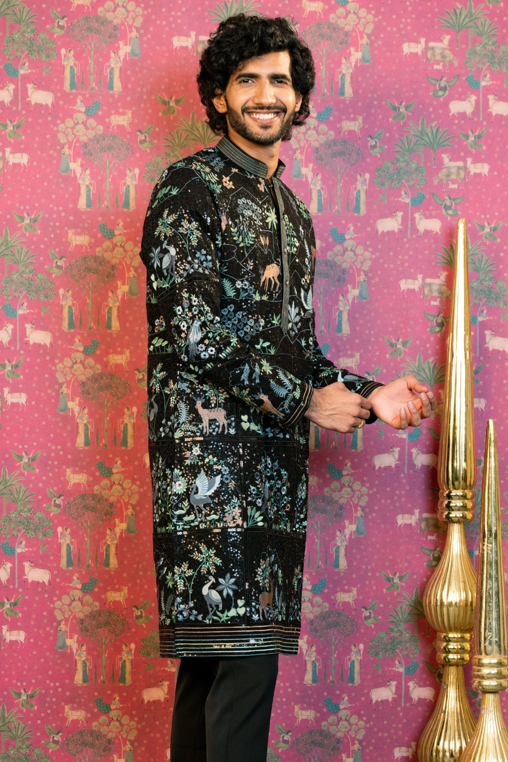 Georgette Kurta Set with Sequins and Resham Embroidery