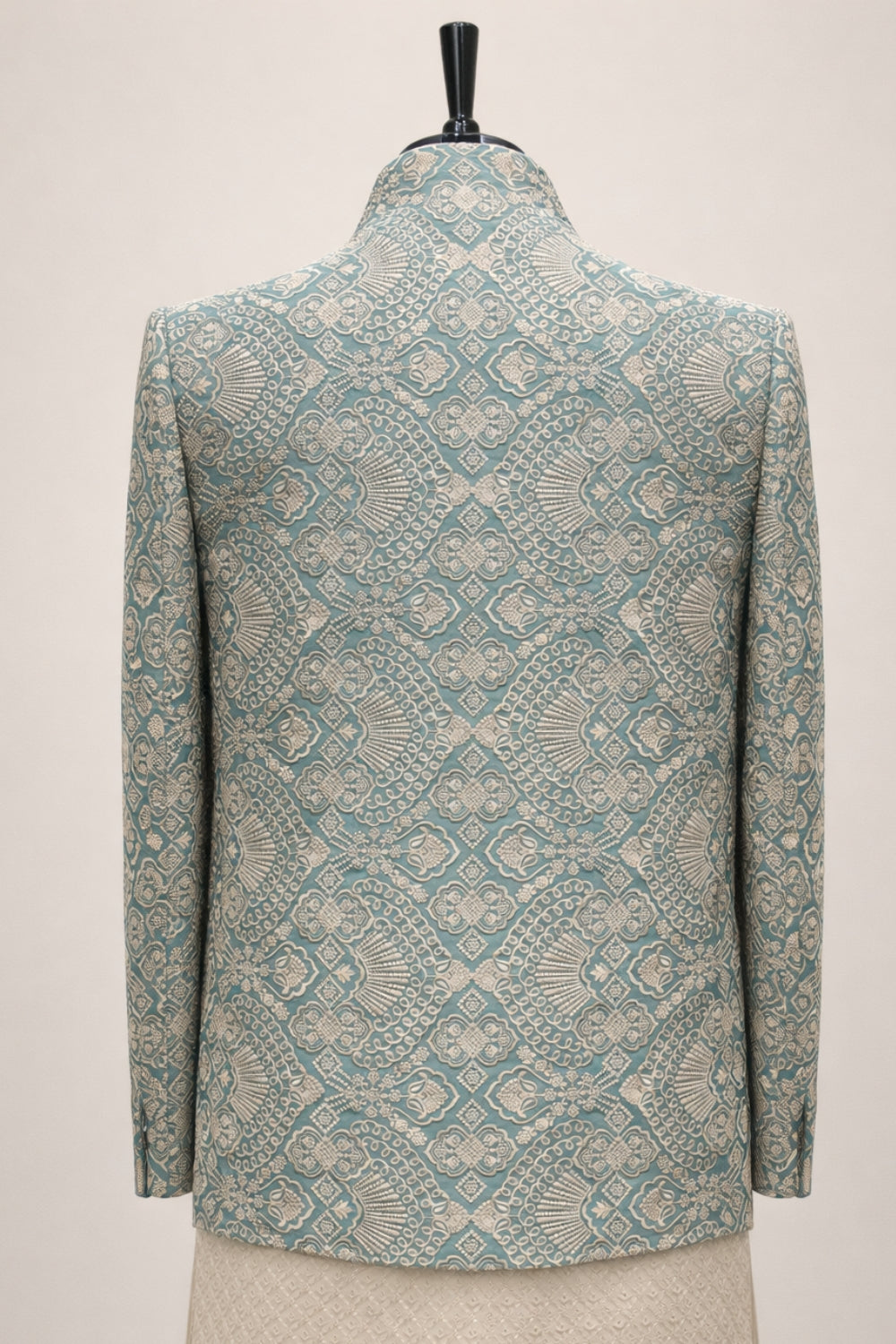 Sea Green Georgette Indo Western with Embroidery and Sequins Work