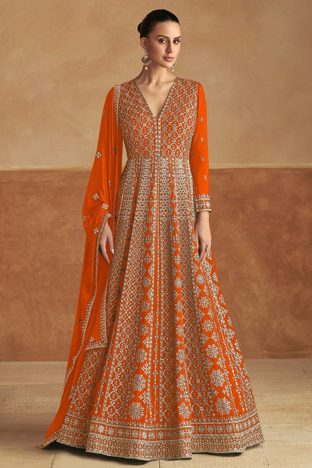 CHINON ANARKALI SET WITH EMBROIDERY AND SEQUINS