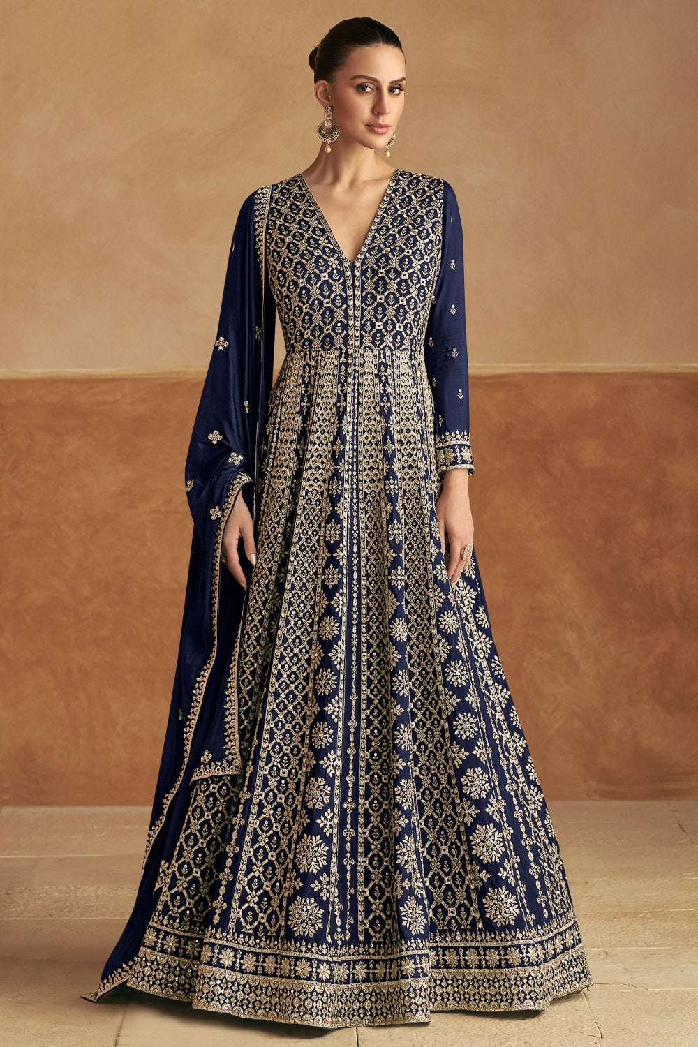CHINON ANARKALI SET WITH EMBROIDERY AND SEQUINS