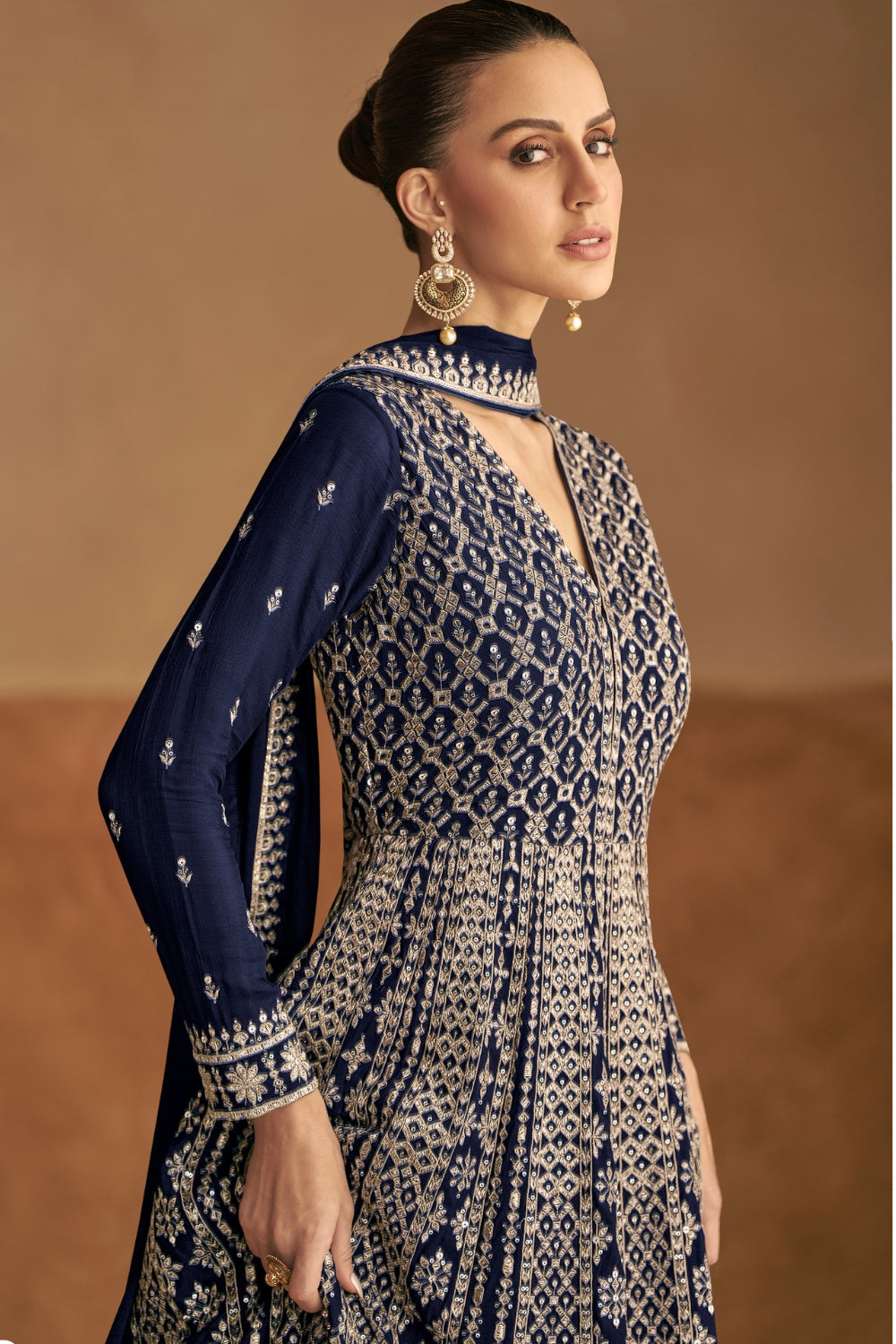 CHINON ANARKALI SET WITH EMBROIDERY AND SEQUINS