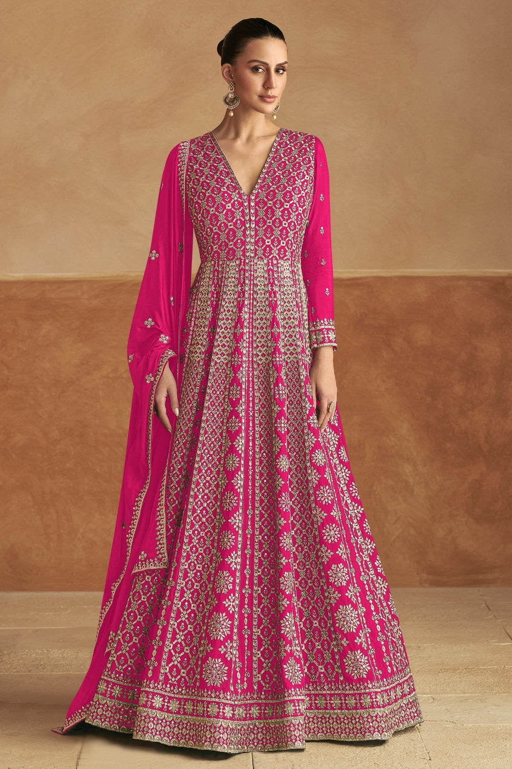 CHINON ANARKALI SET WITH EMBROIDERY AND SEQUINS