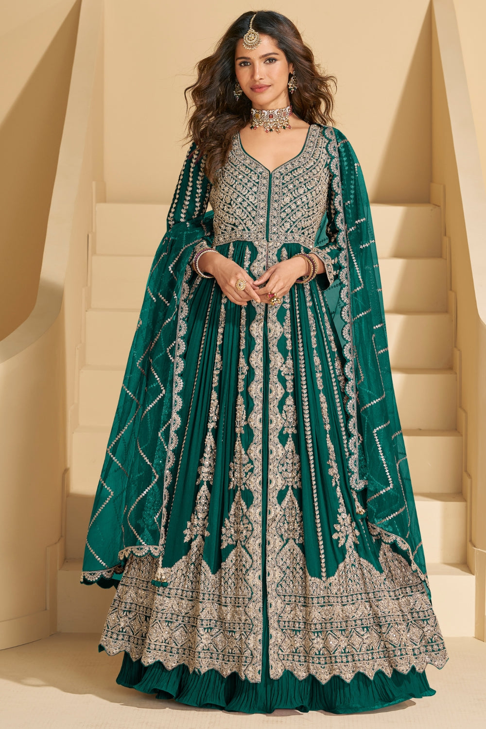 CHINON INDO WESTREN WITH EMBROIDERY AND SEQUINS WORK