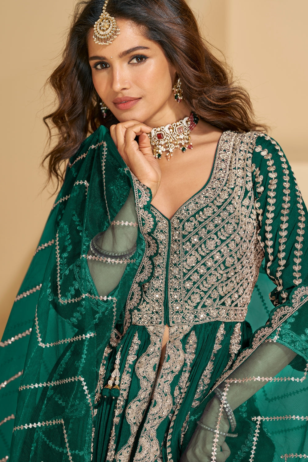 CHINON INDO WESTREN WITH EMBROIDERY AND SEQUINS WORK