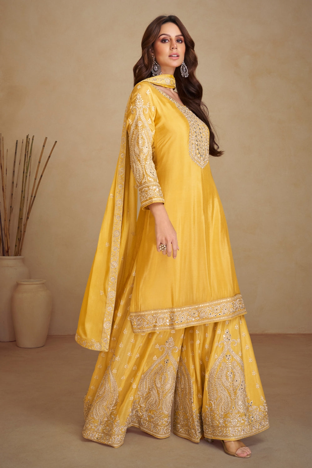 CHINON PALAZZO SUIT WITH EMBROIDERY AND SEQUINS