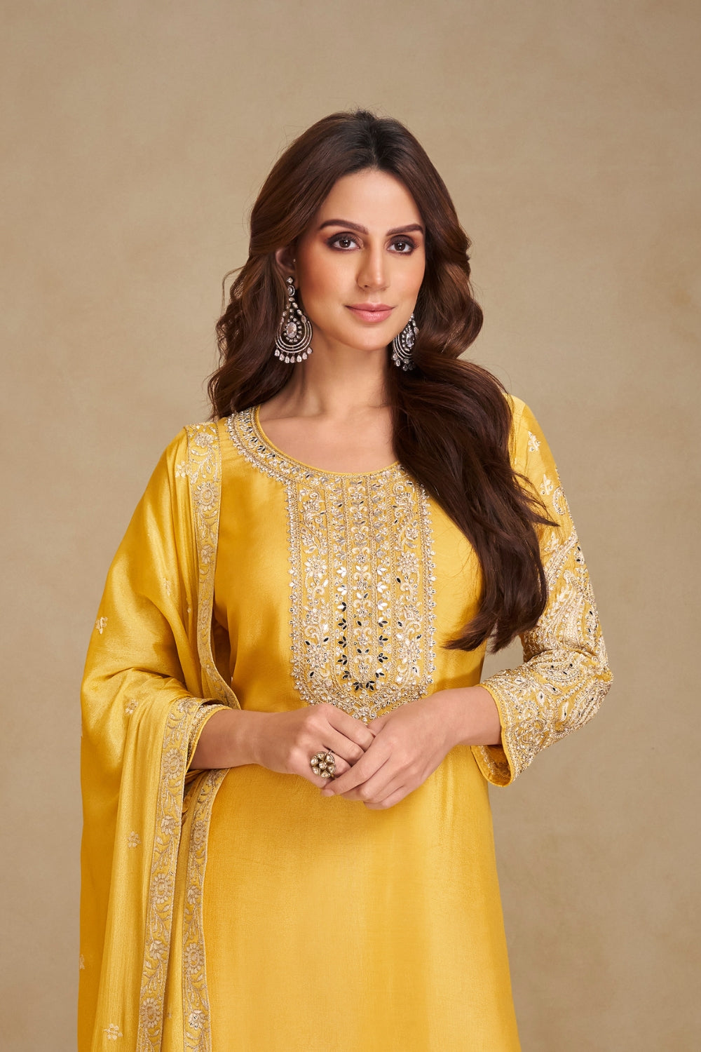 CHINON PALAZZO SUIT WITH EMBROIDERY AND SEQUINS