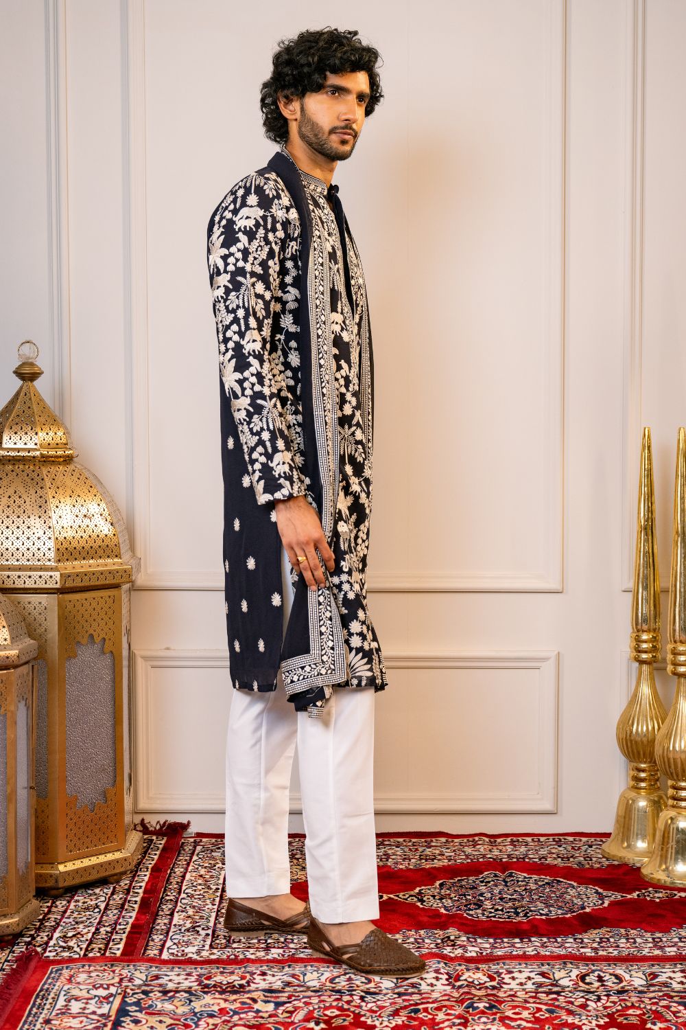 Chiffon Kurta Set with Floral Embroidery
