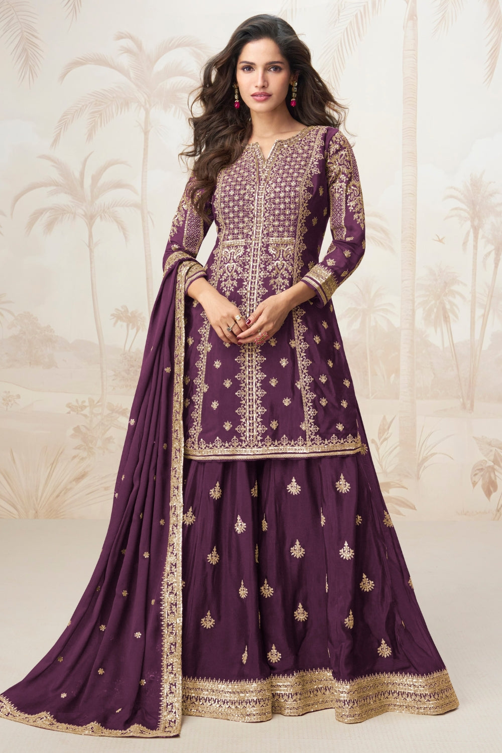 Chinon Embroidered Palazzo Set
