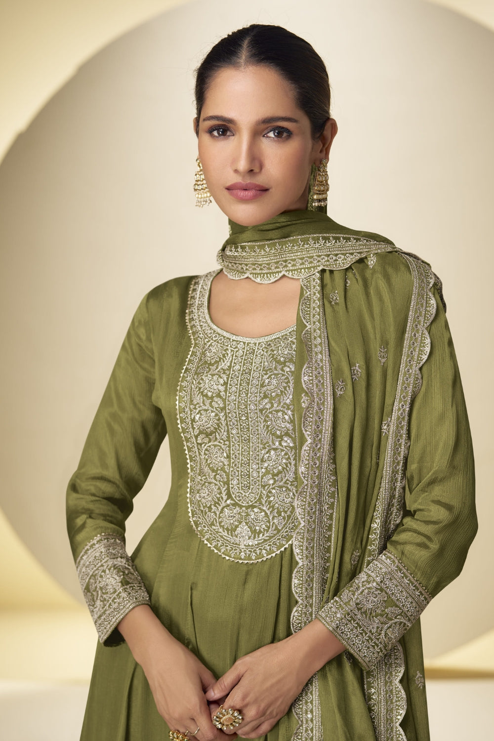 Chinon Palazzo Set with Mirror and Stone Embroidery