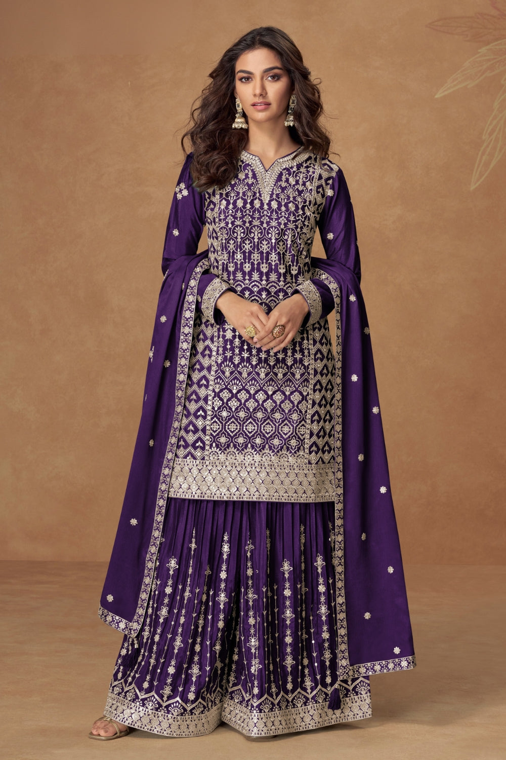Chinon Palazzo Suit With Embroidery