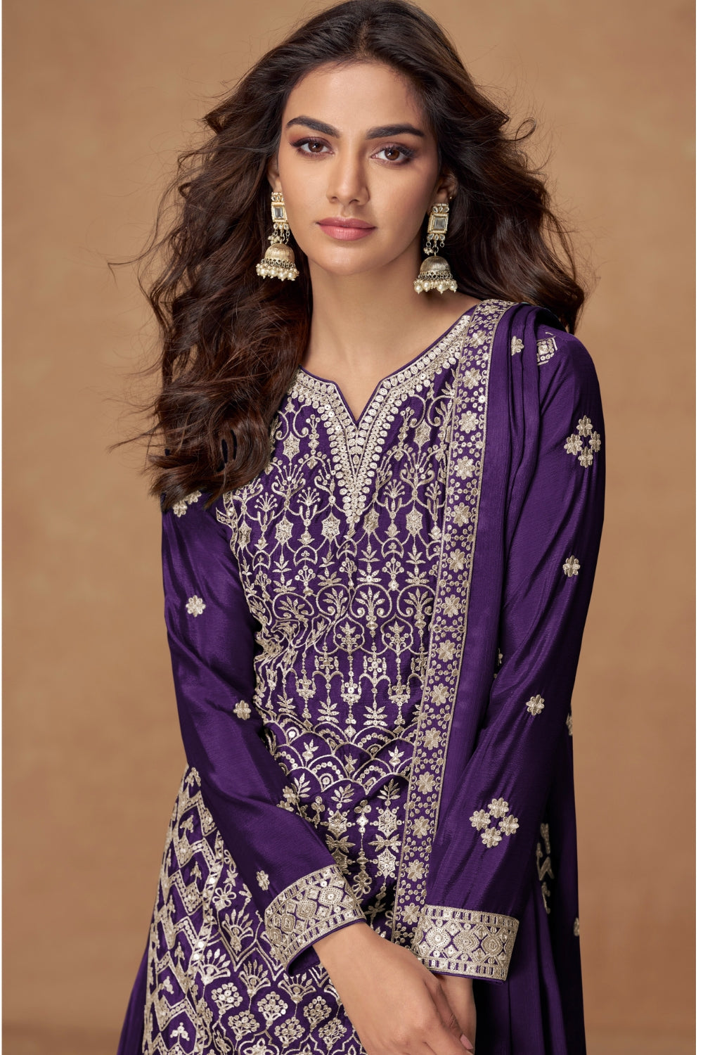 Chinon Palazzo Suit With Embroidery