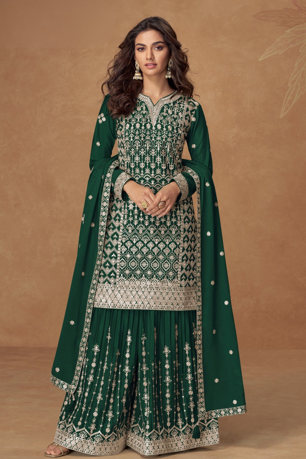 Chinon Palazzo Suit With Embroidery