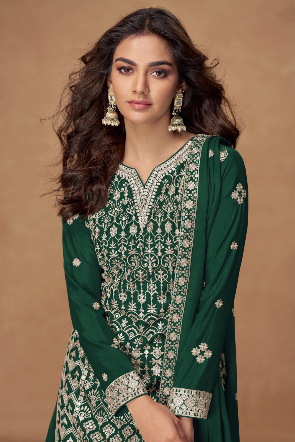 Chinon Palazzo Suit With Embroidery