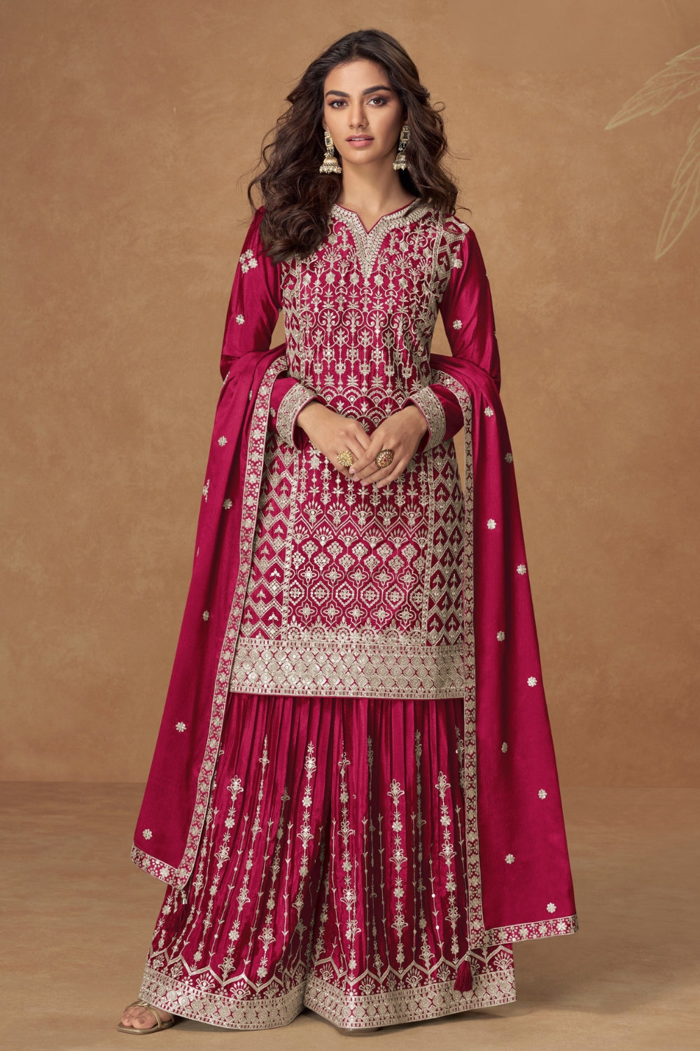 Chinon Palazzo Suit With Embroidery