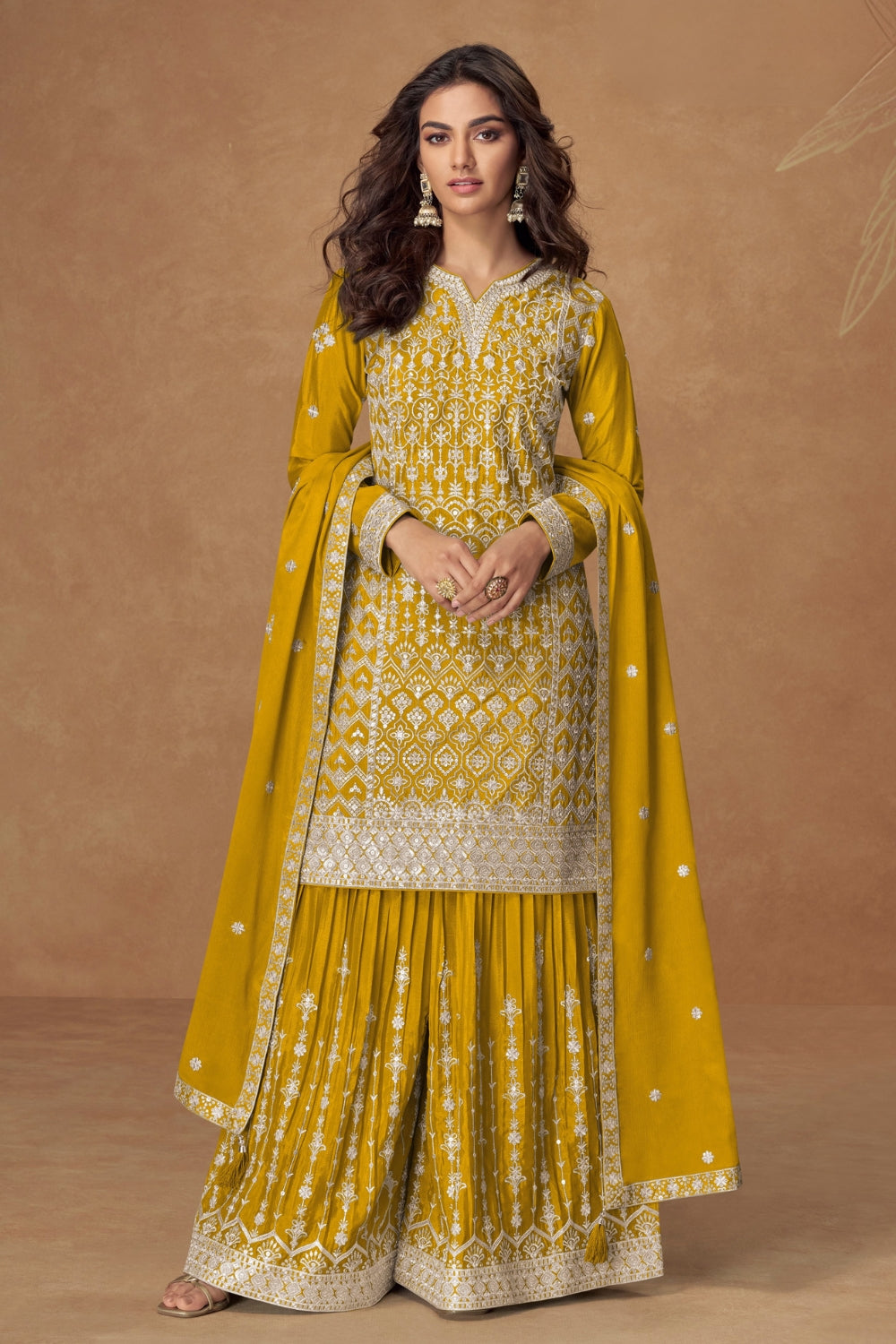 Chinon Palazzo Suit With Embroidery