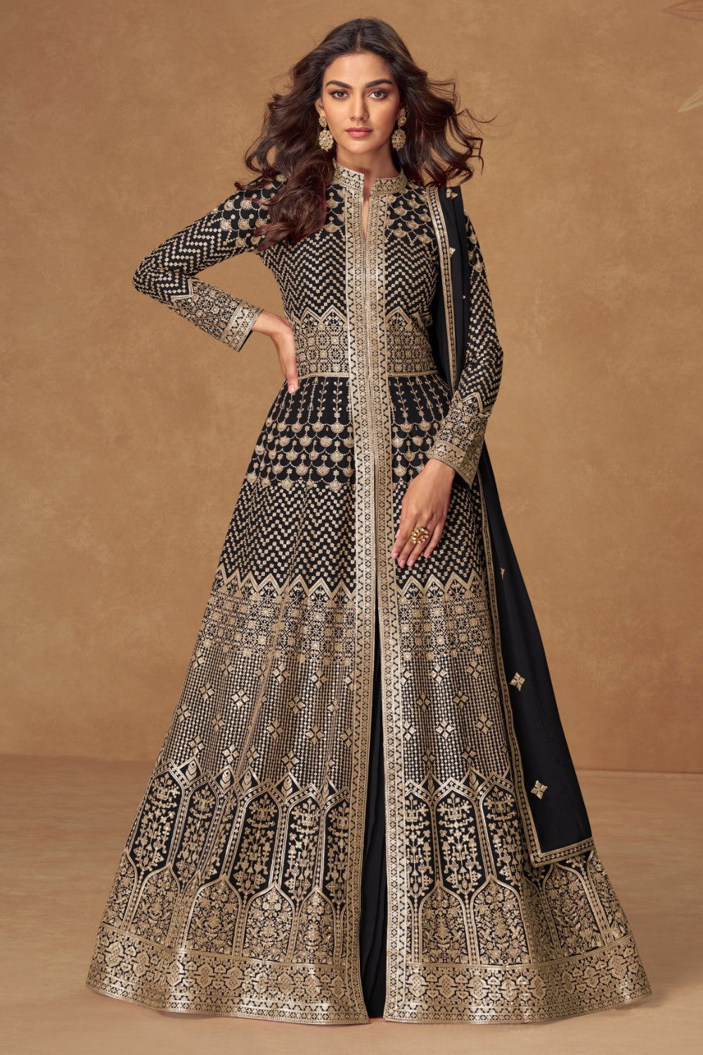 Embroidered Georgette Lehenga Set