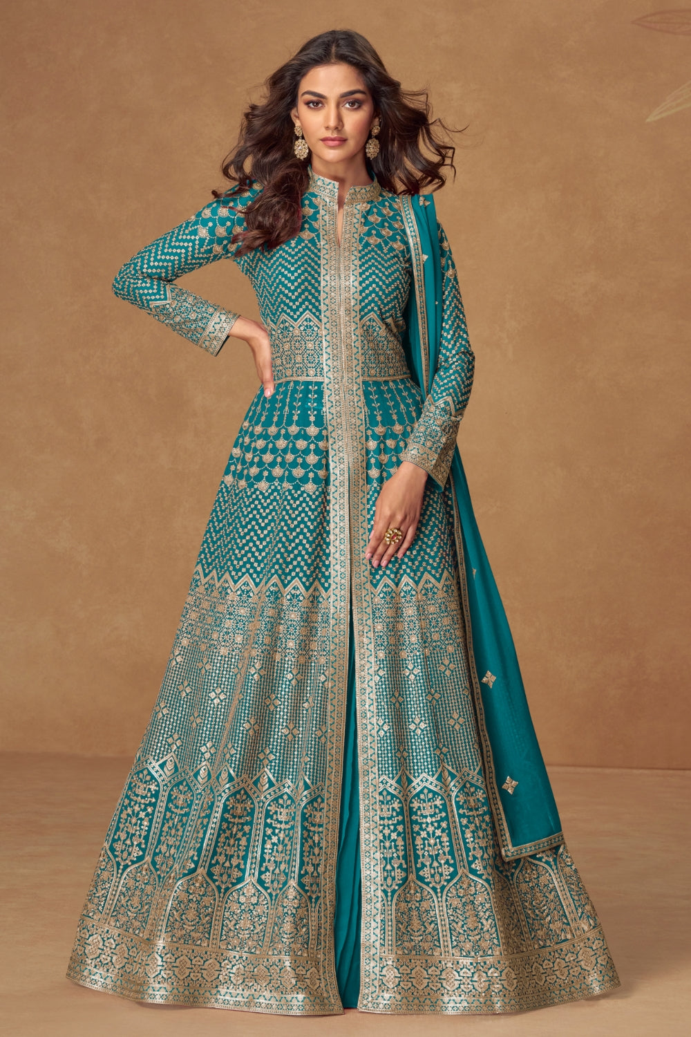 Embroidered Georgette Lehenga Set