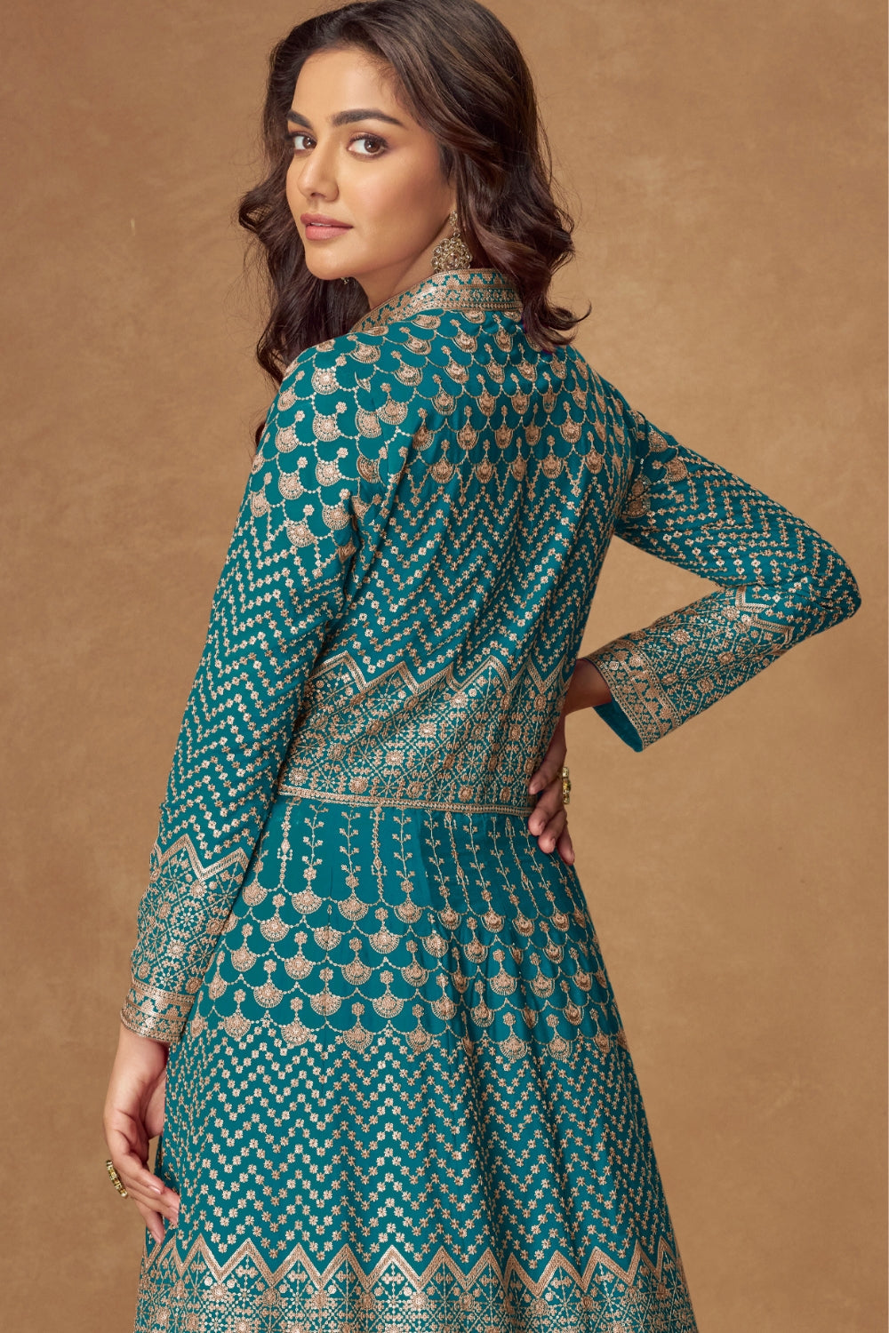 Embroidered Georgette Lehenga Set