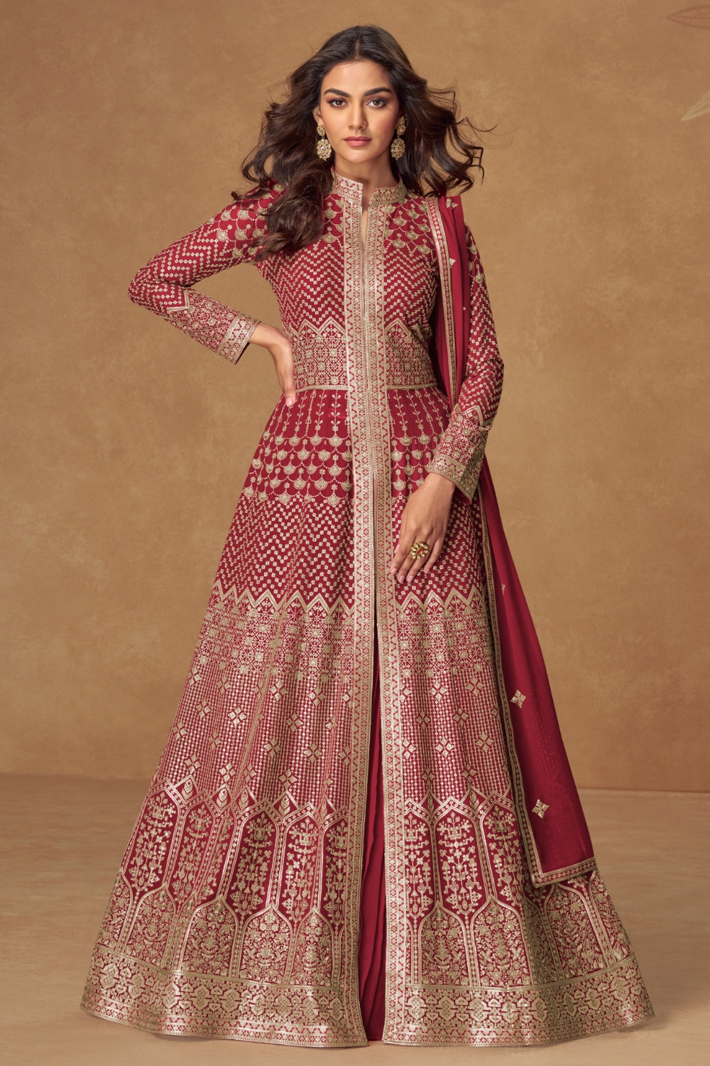 Embroidered Georgette Lehenga Set