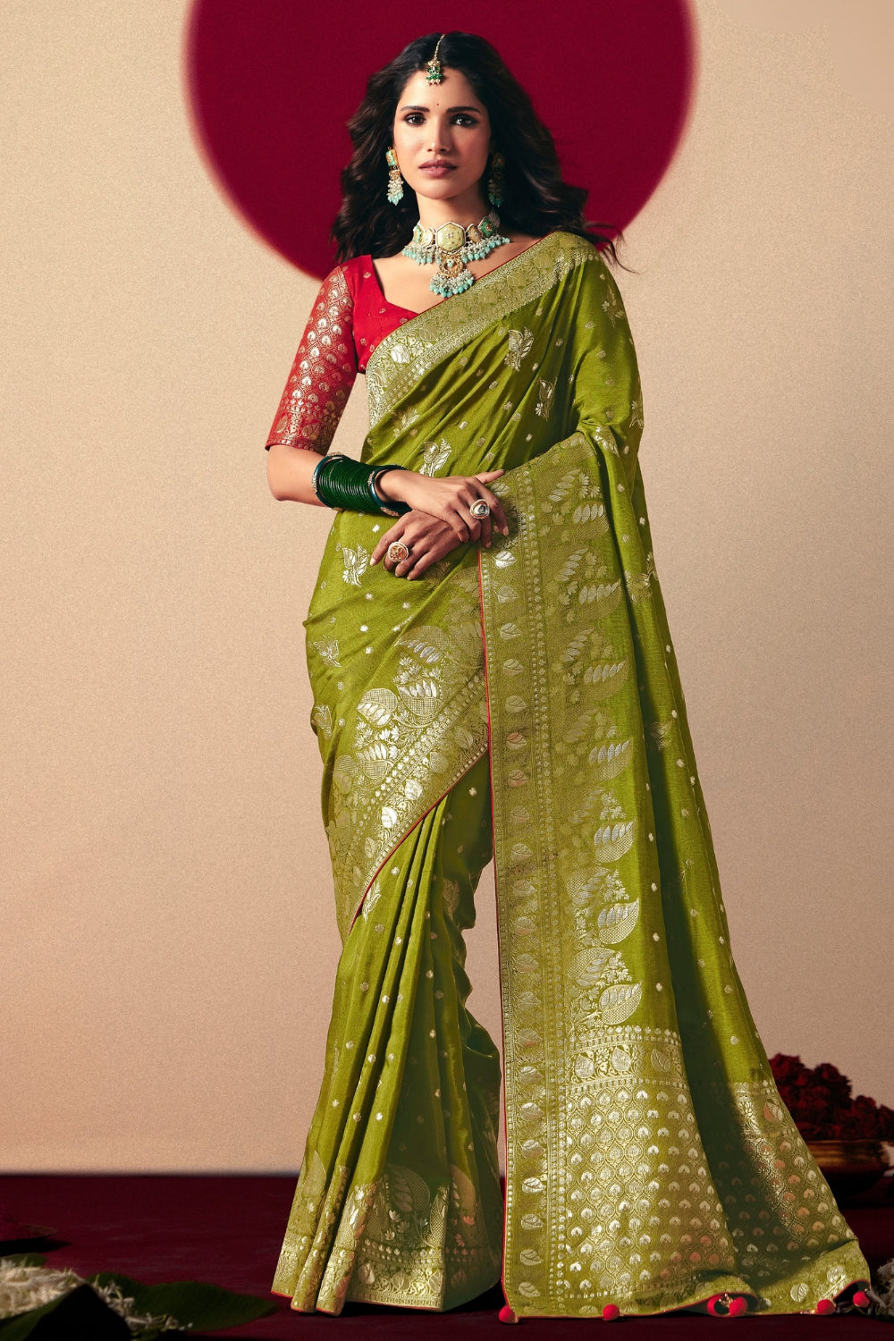 GREEN WEAVING SILK SAREE