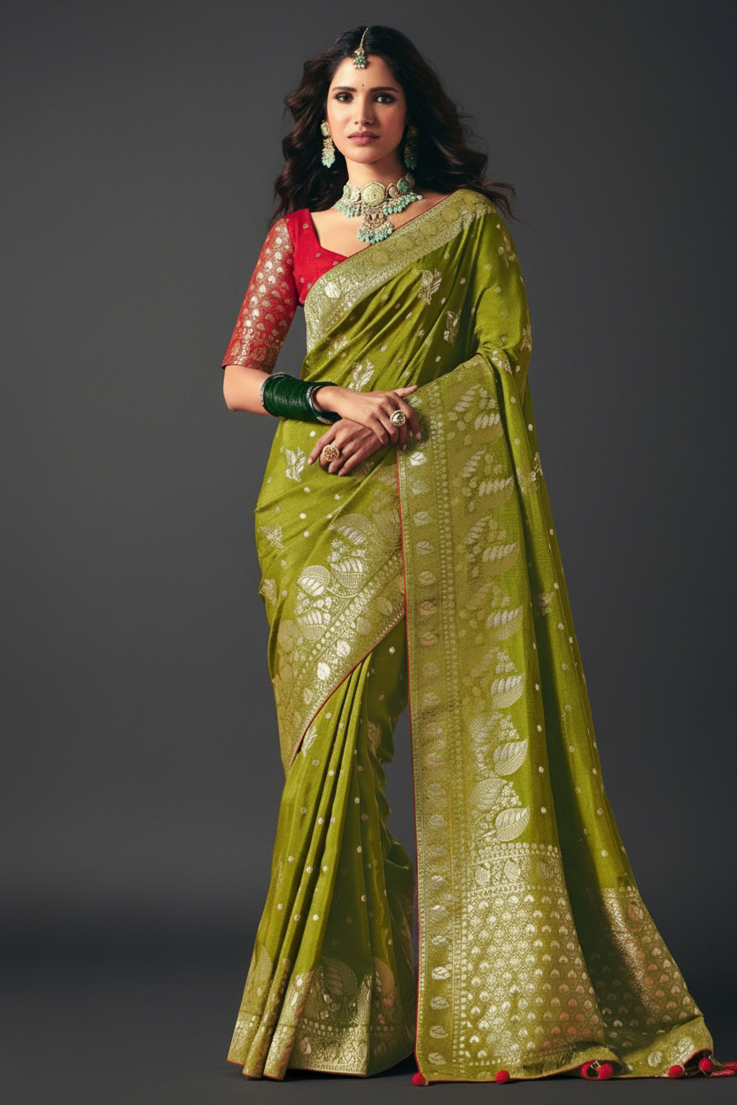 GREEN WEAVING SILK SAREE