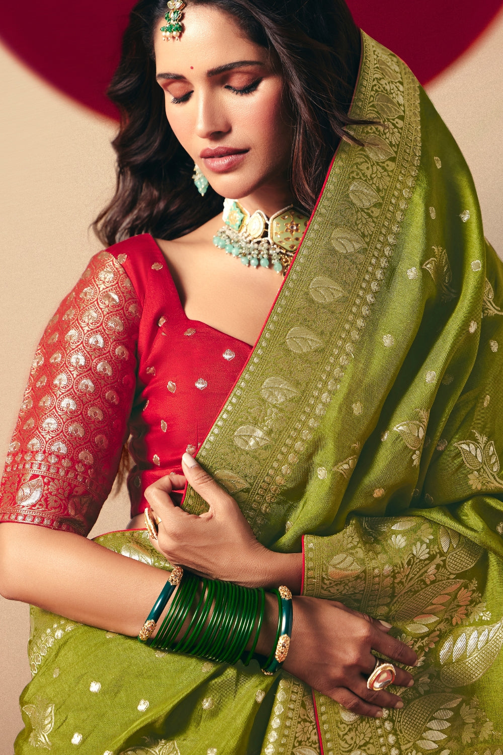 GREEN WEAVING SILK SAREE