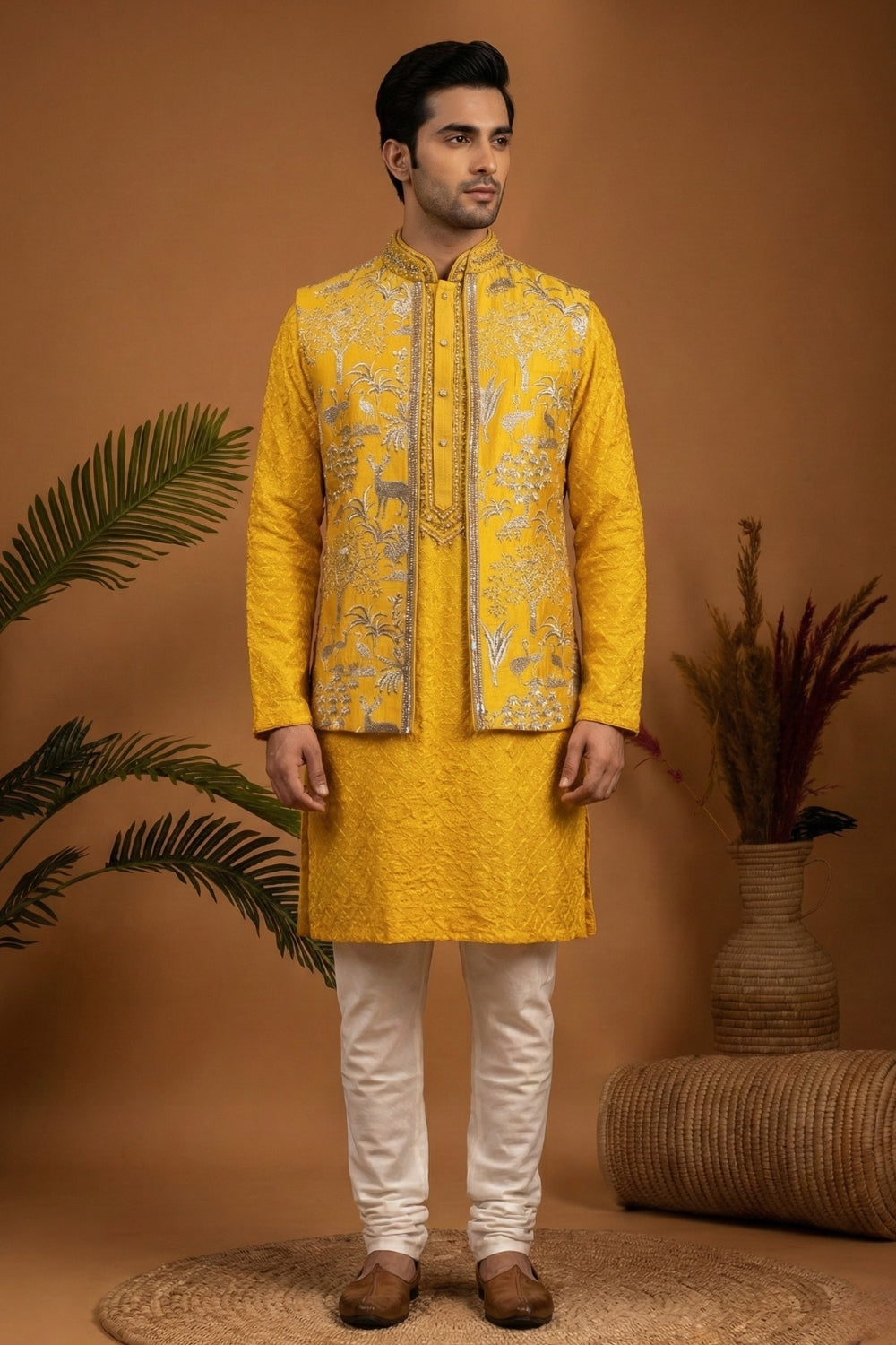 Georgette Kurta and Koti Set with Cutdana and Moti Work