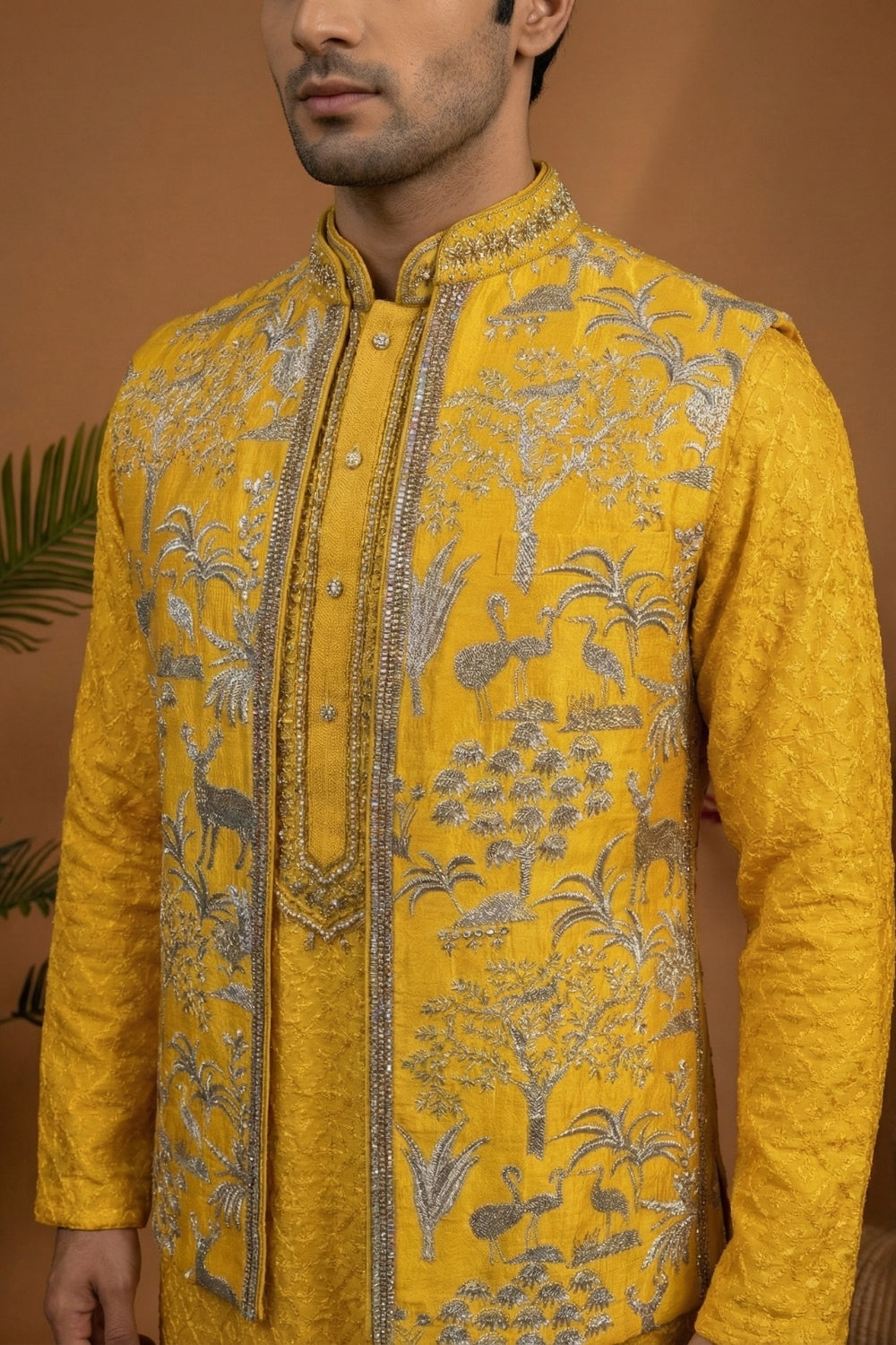 Georgette Kurta and Koti Set with Cutdana and Moti Work