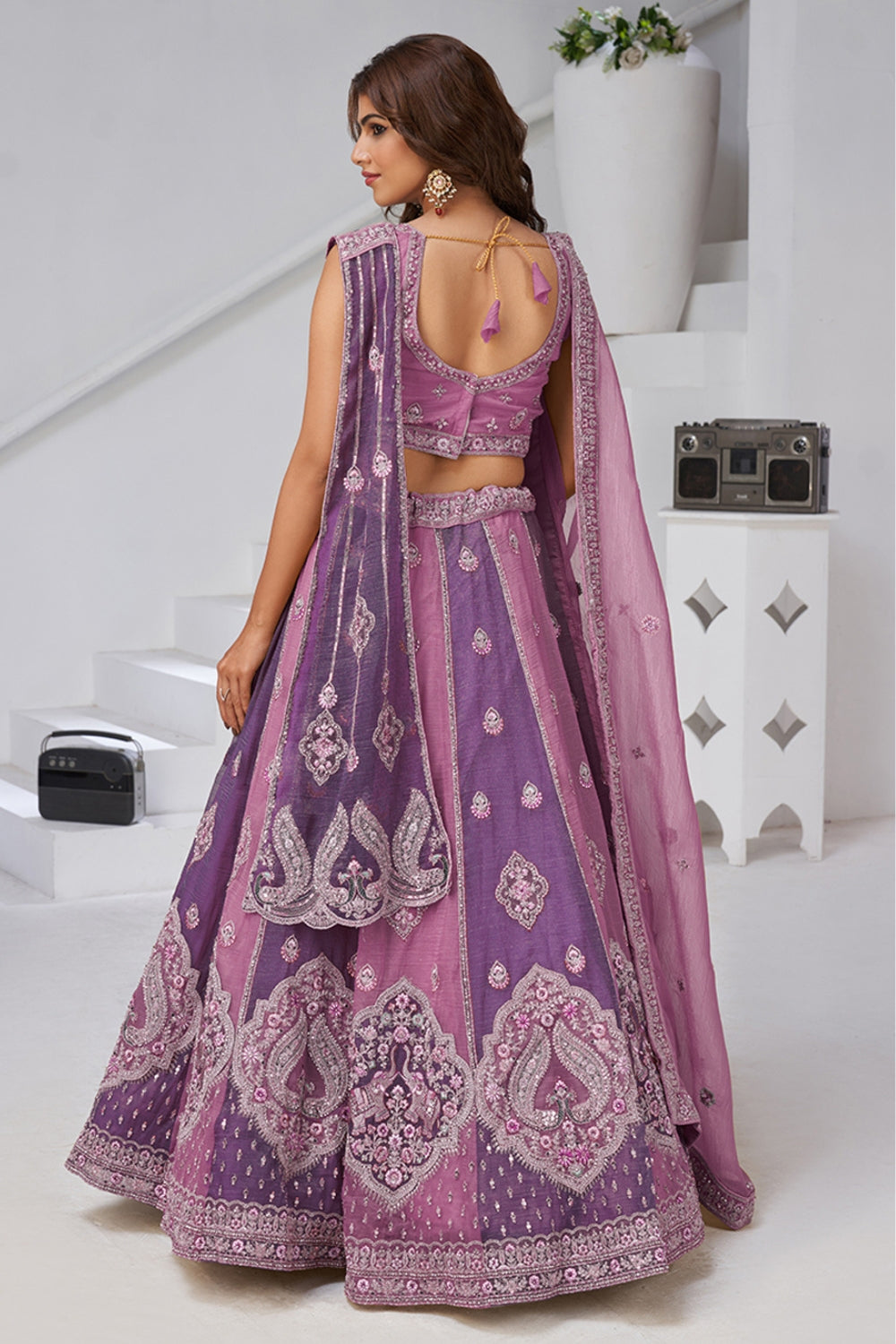 Georgette Tissue Lehenga Choli Resham Embroidery and Sequins