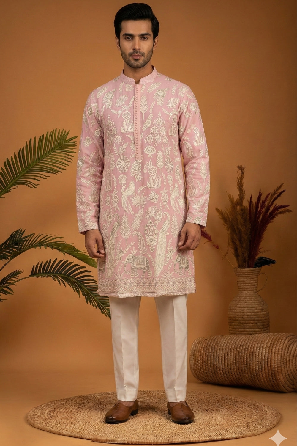 Georgette Kurta Set with Sequins Thread Work