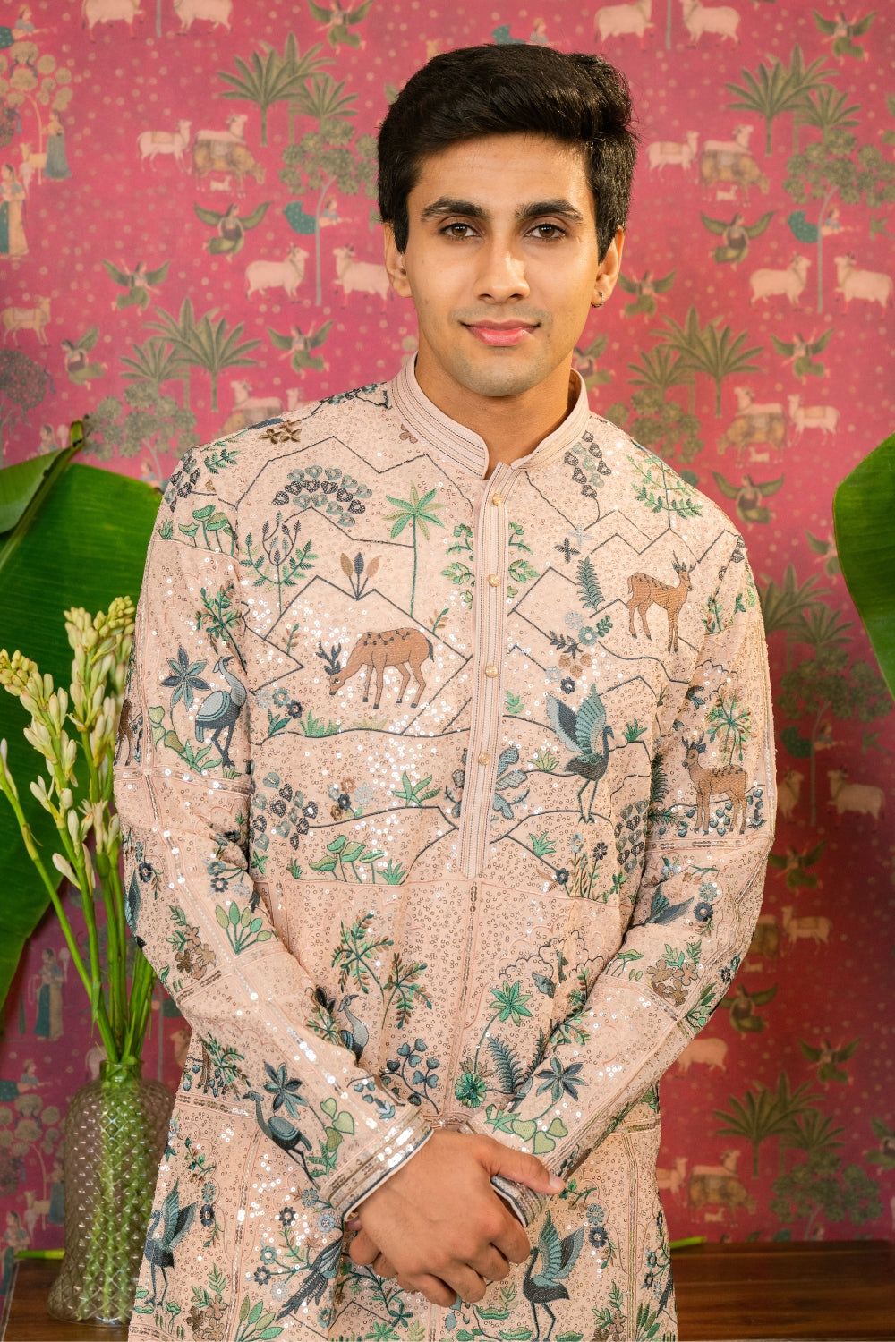 Georgette Kurta Set with Sequins and Resham Embroidery