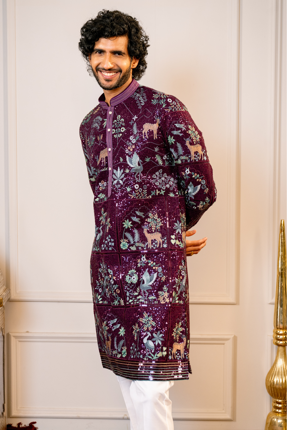 Georgette Kurta Set with Sequins and Resham Embroidery