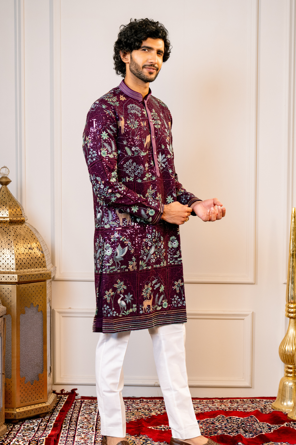 Georgette Kurta Set with Sequins and Resham Embroidery