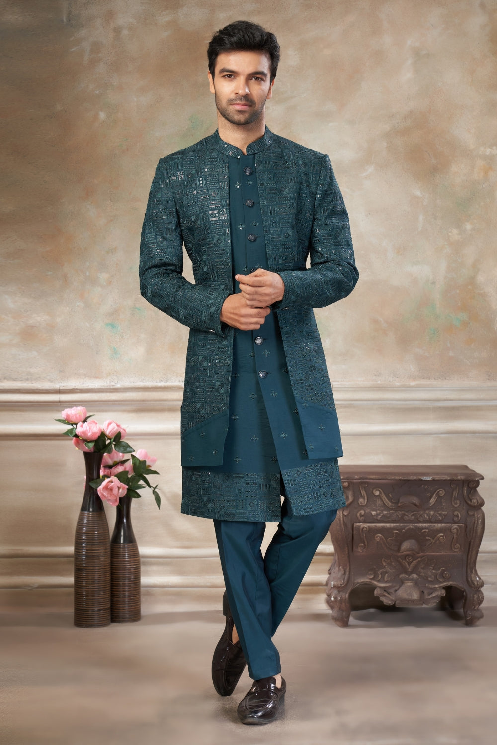 Imported Indo Western with Embroidery and Sequins Work