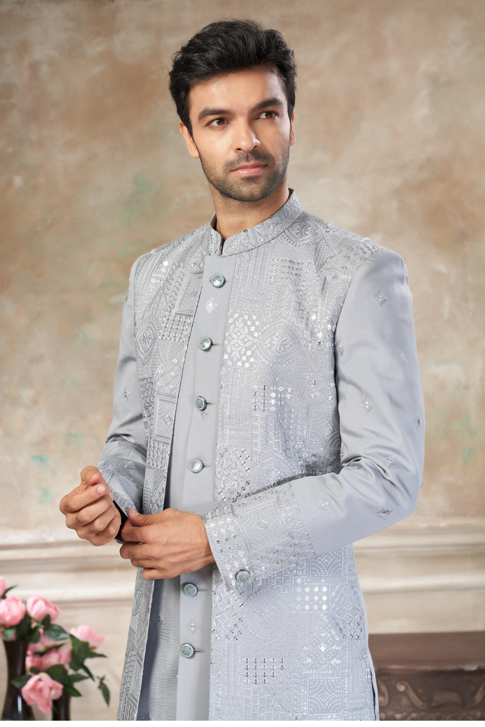 Imported Indo Western with Embroidery and Sequins Work