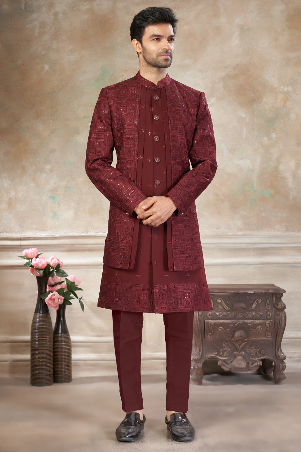 Imported Indo Western with Embroidery and Sequins Work