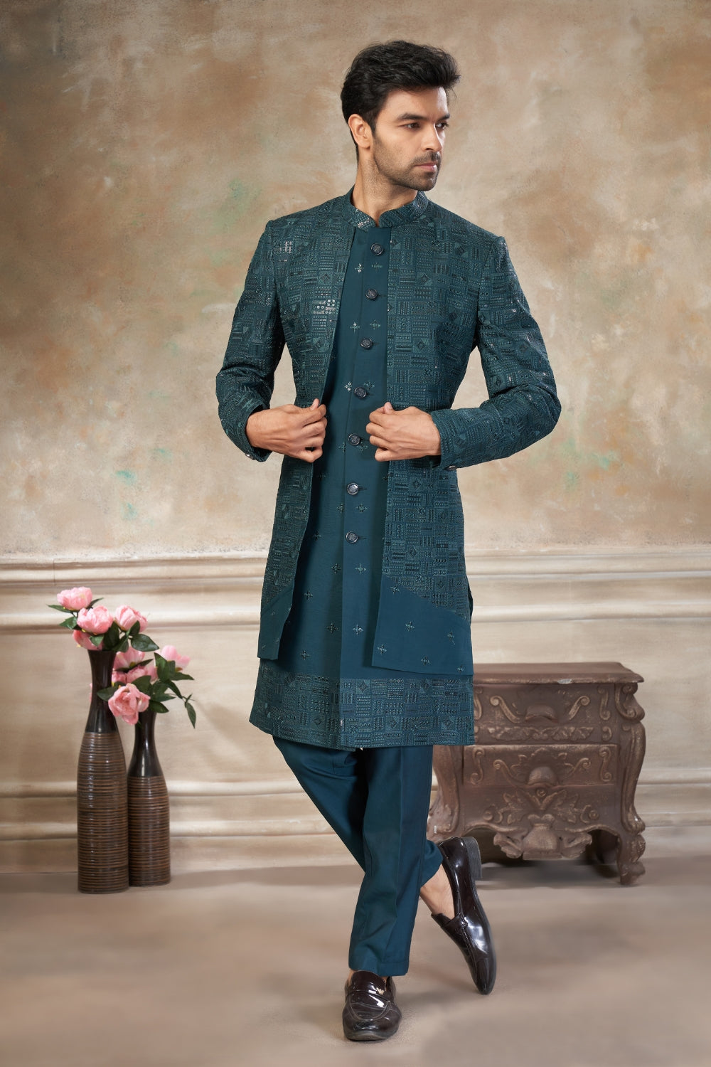 Imported Indo Western with Embroidery and Sequins Work