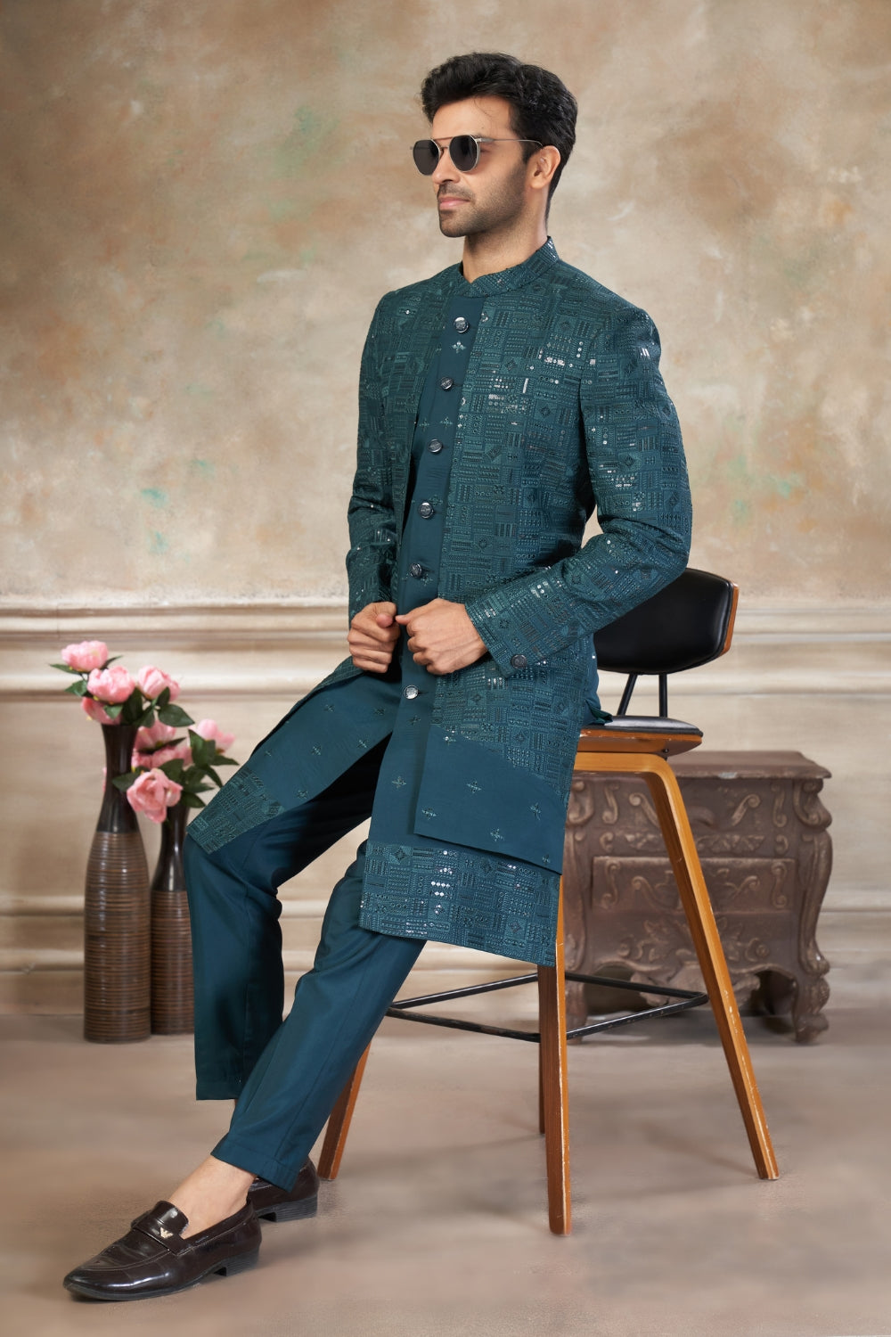 Imported Indo Western with Embroidery and Sequins Work