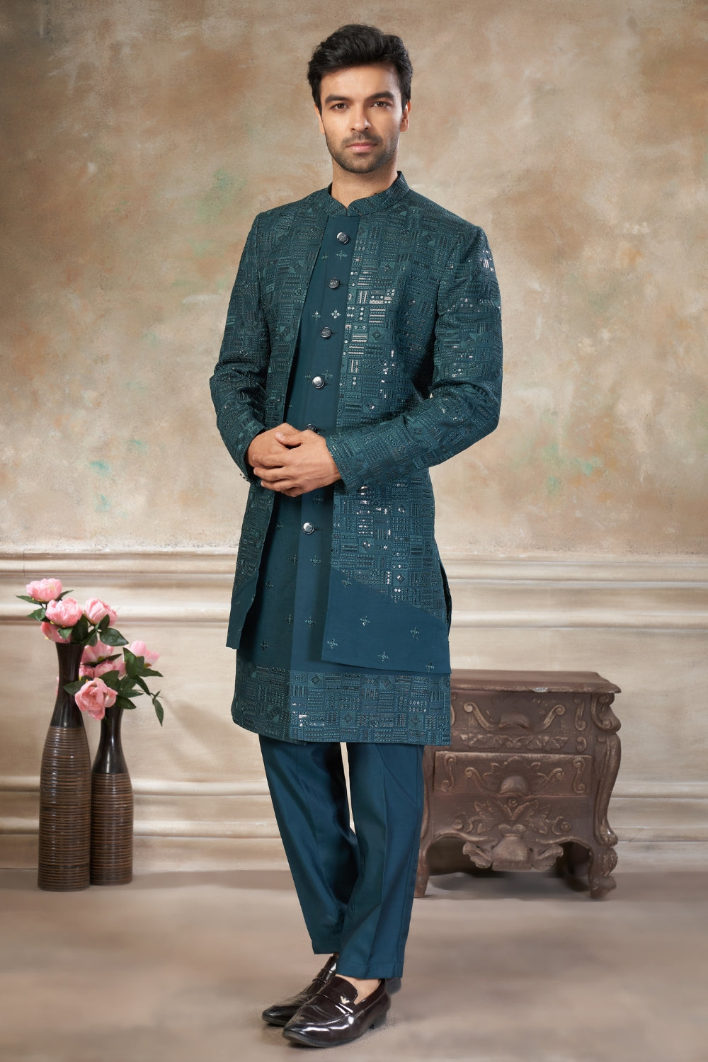 Imported Indo Western with Embroidery and Sequins Work