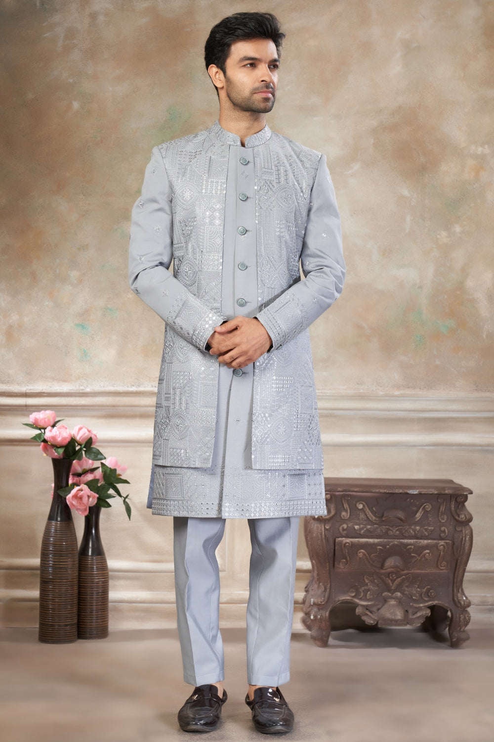 Imported Indo Western with Embroidery and Sequins Work