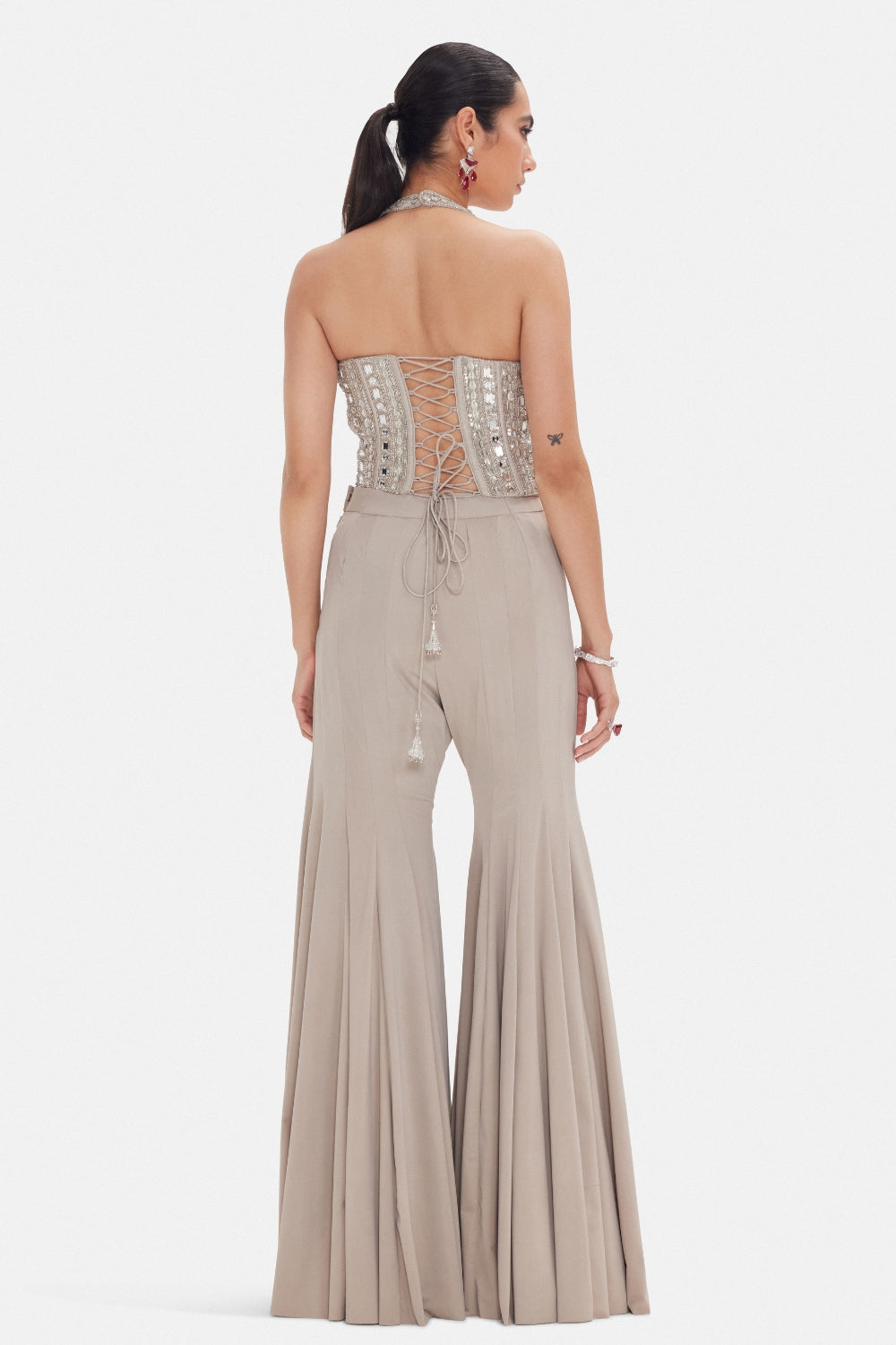 Lycra Indo Western with Mirror and Moti Work