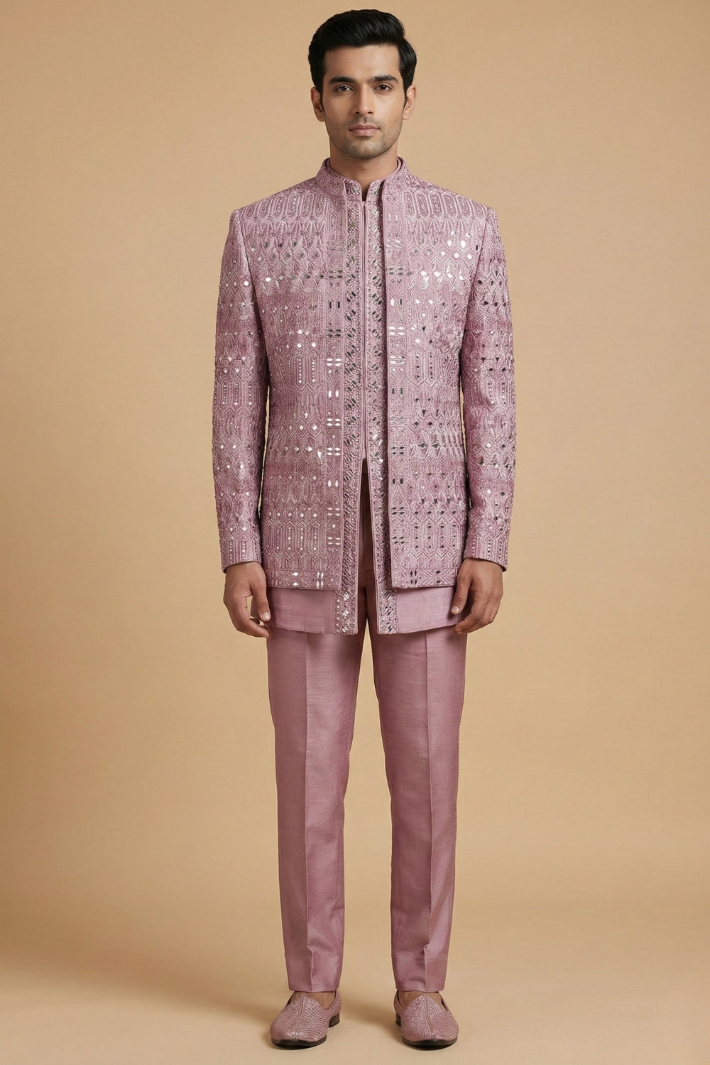 Mauve Imported Indo Westren with Mirror and Thread Work