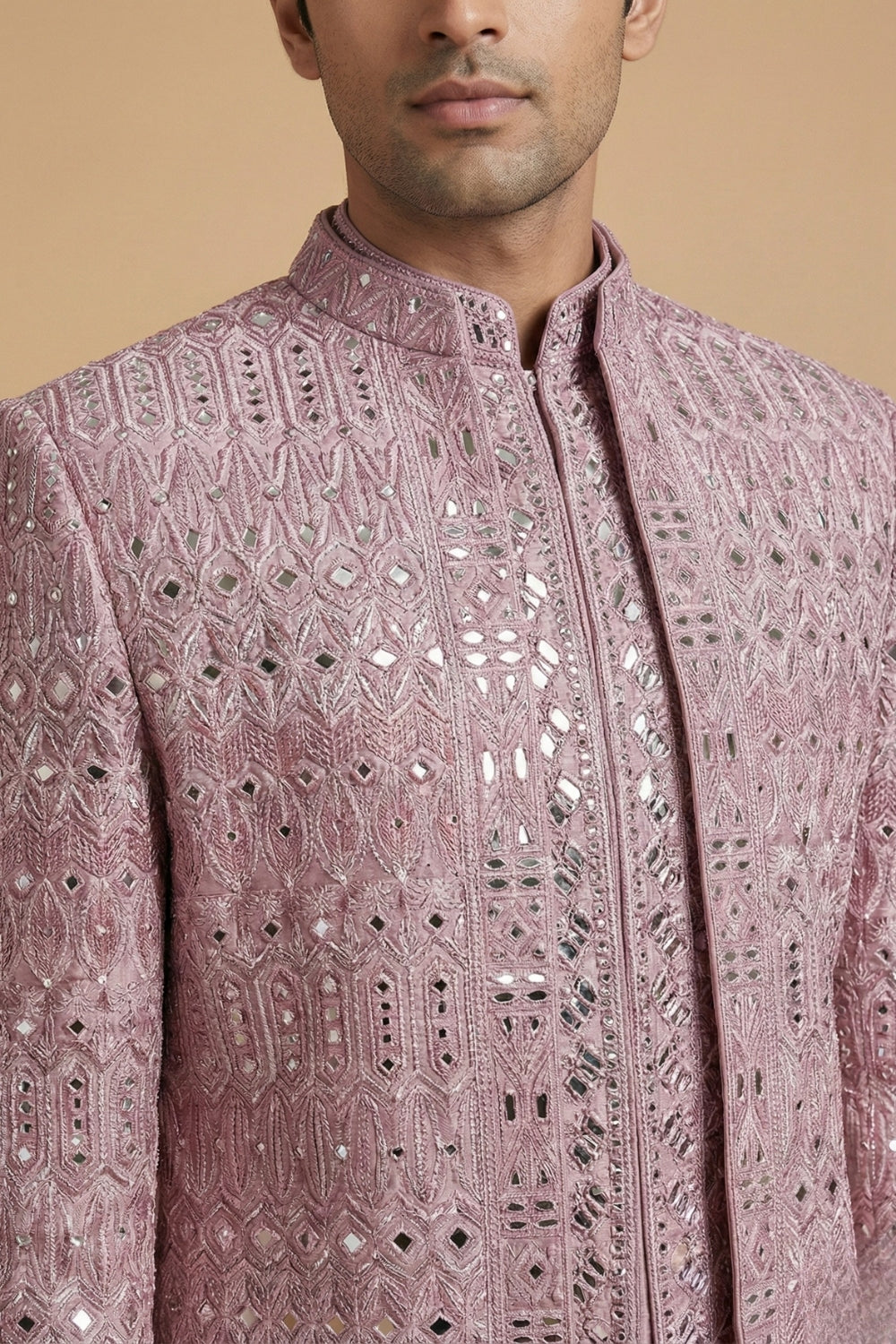 Mauve Imported Indo Westren with Mirror and Thread Work