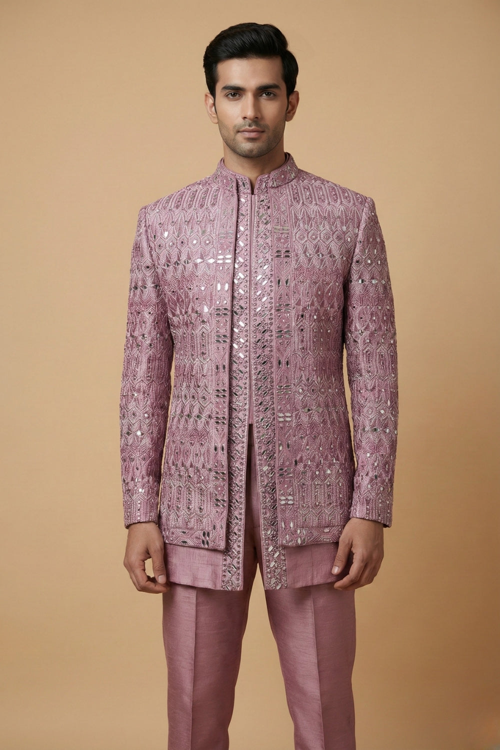 Mauve Imported Indo Westren with Mirror and Thread Work