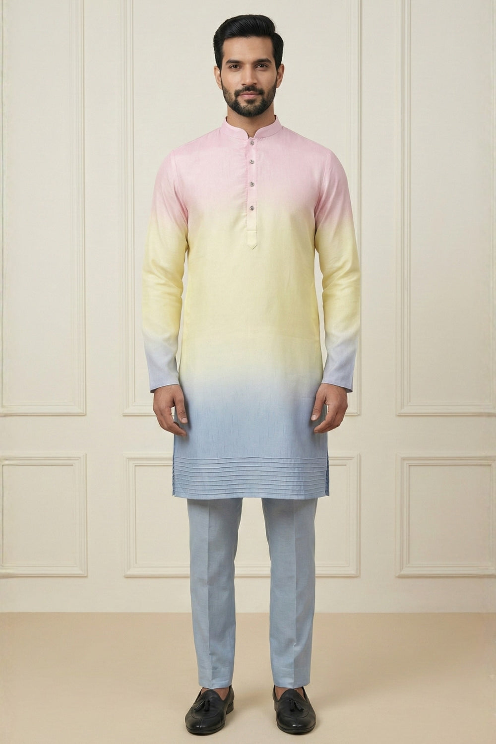 Multi Silk Koti set with Resham Embroidery and Sequins Work