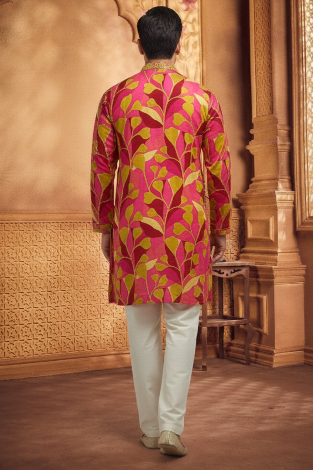 Multi Silk Kurta Set with Mirror and Embroidery Work