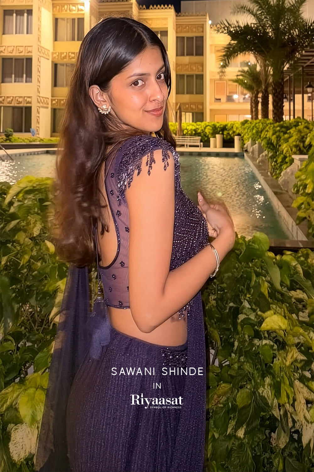 Purple Embellished Festive Lehenga Set